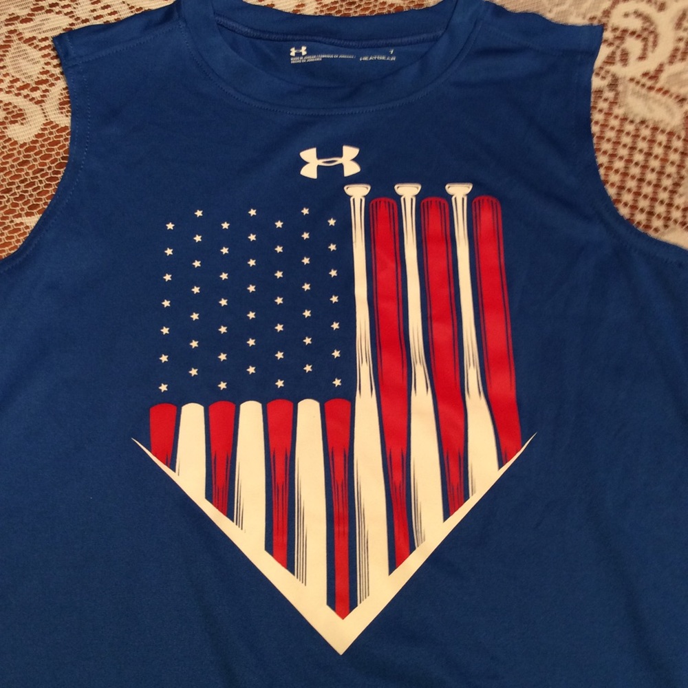 UA Boys Blue USA Flag Tank Top